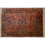 An antique blue ground rug, 123 x 216cm and two others (3) All in reasonably good condition