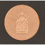 Gold coin. 500th Anniversary of the Sovereign 1989