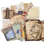 Printed ephemera. Miscellaneous newspapers, small publications, notebooks, photographs, documents