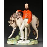 A Staffordshire earthenware figure of Garibaldi, c1860, in colours, the base with black printed