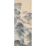 A Chinese scroll painting, 88 x 34cm, gilt faux bamboo frame Minor stain; good condition, unexamined