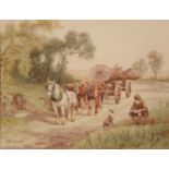 Horace Murray Hammond (1879-1966) - The Timber Wagon, signed, watercolour, 17 x 22cm Slightly faded