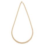 A 9ct gold necklace, 42cm l, import marked, 12.7g Good condition