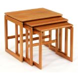 A teak nest of tables, 1970s, 43 x 54cm and smaller (3) Good condition