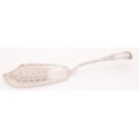 A Victorian silver fish slice, King's pattern, crested, maker LF, London 1839, 6ozs 3dwts Light