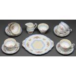 A Royal Albert Prudence pattern tea service, two handled plate 25cm over handles, printed mark (