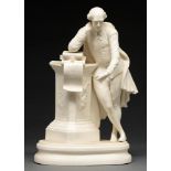 A Victorian Parian Ware statuette of William Shakespeare after the memorial Poets Corner Westminster
