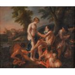 Italian School, 18th c - Vulcan Presenting the Arms of Achilles to Thetis, oil on canvas, 32 x 38cm,