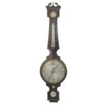 A Victorian mahogany barometer, Spetzini 21 Leather Lane Holburn, with swan neck pediment, 110cm h