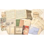 Miscellaneous  manuscripts and ephemera, comprising two late 18th/early 19th c manuscript music