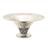 A Danish pewter comport, designed by Just Andersen, 28cm diam, maker's mark, DENMARK and 1 3 1 0