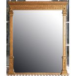 A Victorian over mantel mirror, 142 x 115cm Re-gilt; dirty