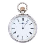 An English silver keyless lever watch, Jno Jones 338 Strand London, No 29973, with three quarter
