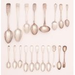 Miscellaneous George III and later silver flatware, mainly Old English and Fiddle pattern, mostly