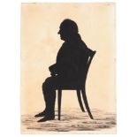Royal Victoria Gallery, 1837-c1854 - Silhouette of a Gentleman, seated full length, ink and wash