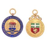 Two 9ct gold and enamel baking prize medals, reverse engraved W Gilbert (W J Gilbert) & Son 1930, 29