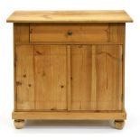 A waxed pine cupboard, 53 x 86cm Minor crack across top