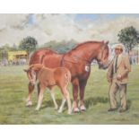 Esmond Jefferies - Prize Horse and Foal, signed and dated 85, oil on board, 40.5 x 51cm Generally