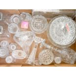 Three boxes of miscellaneous glassware, 19th c and later, including Royal Doulton crystal