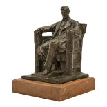 A North American electro-formed and bronze patinated sculpture of Abraham Lincoln, designed by D C