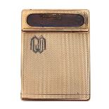 A George VI 9ct gold book match case, engine turned, 60mm l, London 1937, 33.5g Good condition