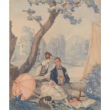 French(?) School, c1930 - Scenes of Entertainment or Courtship, a set of five, several with