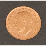 Gold coin. Sovereign 1916S
