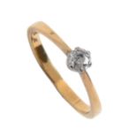 A diamond solitaire ring, with old cut diamond, in 18ct gold, London 1987, 2.5g, size M Good