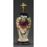 A Moorcroft Anna Lily lamp, 30cm h overall excluding fitment Good condition