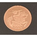 Gold coin. Sovereign 2005