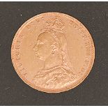 Gold coin. Sovereign 1888