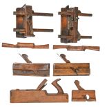 Miscellaneous English woodworking tools, late 19th / early 20th c, various planes and two