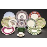A group of Spode, Copeland and Yates dessert and other plates and dishes, 19th c, to include a