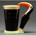 Advertising. A Carlton Ware Guiness toucan jug, mid 20th c, 17.5cm h, black printed mark and GA/2316