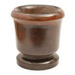 A lignum vitae mortar,  19th c, 18cm h Old vertical shrinkage crack