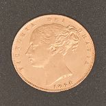 Gold coin. Sovereign 1864