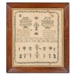 A Victorian linen sampler, Martha Ruth Dutch in the Tenth year of her Age April 1838, worked with