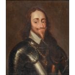 After Sir Anthony van Dyck - Portrait of King Charles I, bust length in armour, oil on canvas, 33