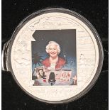 Silver coin. Gibraltar Dame Vera Lynn commemorative proof 5oz ten pounds 2020, cased