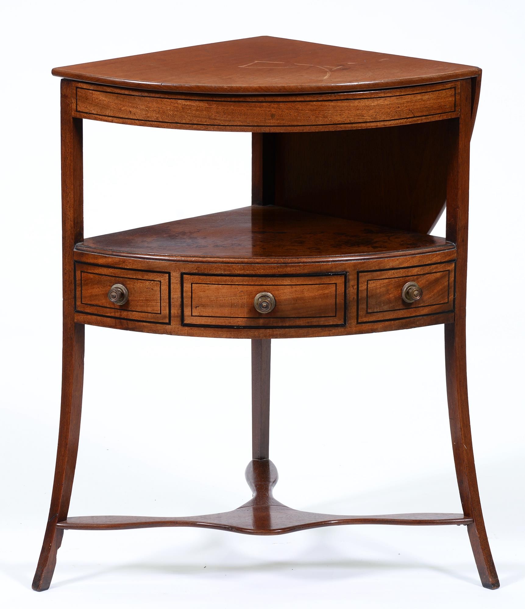 A George III oval mahogany occasional table, crossbanded in sycamore and broken line inlaid, - Image 3 of 3