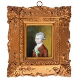 French School - Portrait miniature of a Gentleman, half-length, turned to dexter, dressed in the