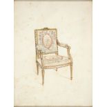 Jose Arthur Gerald Stone (1894-1917) - Louis XV fauteuil; Louis XVI fauteuil, two, pencil and