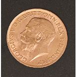 Gold coin. Sovereign 1915