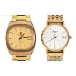 Two Tissot gold plated gentleman's wristwatches, maker's boxes and papers Condition evident from