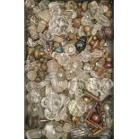 Miscellaneous, mainly Victorian, cut, moulded and plain glass decanter stoppers, etc Mostly in