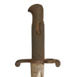 An Enfield P1856/58 sword bayonet and scabbard, modified for the Martini Henry Rifle Fair