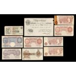 British Banknotes, £10 Peppiatt, 1937 April 16th London EF (Operation Bernhard); £1 Warren Fisher;