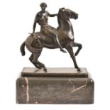 A German bronze equestrian statuette of Brunhilde, cast from a model by Georges Morin (1874 -