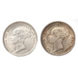 Queen Victoria, Young Head, Sixpences 1886, 1887, both BU (2)