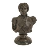 A bronzed resin portrait bust of Vice Admiral Horatio Nelson, 1st Viscount Nelson, 20th / 21st c,